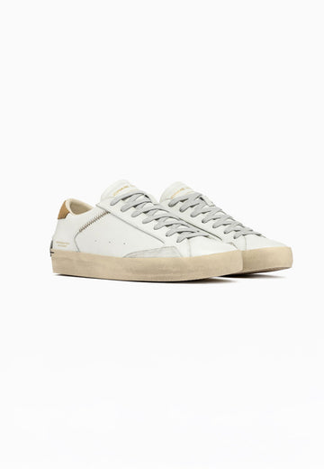 Crime London sneakers uomo bianca in pelle tallone sabbia - Shopaland